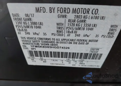 2017 Ford Explorer Xlt z USA, uszkodzony, nr VIN 1FM5K8D85HGD74326